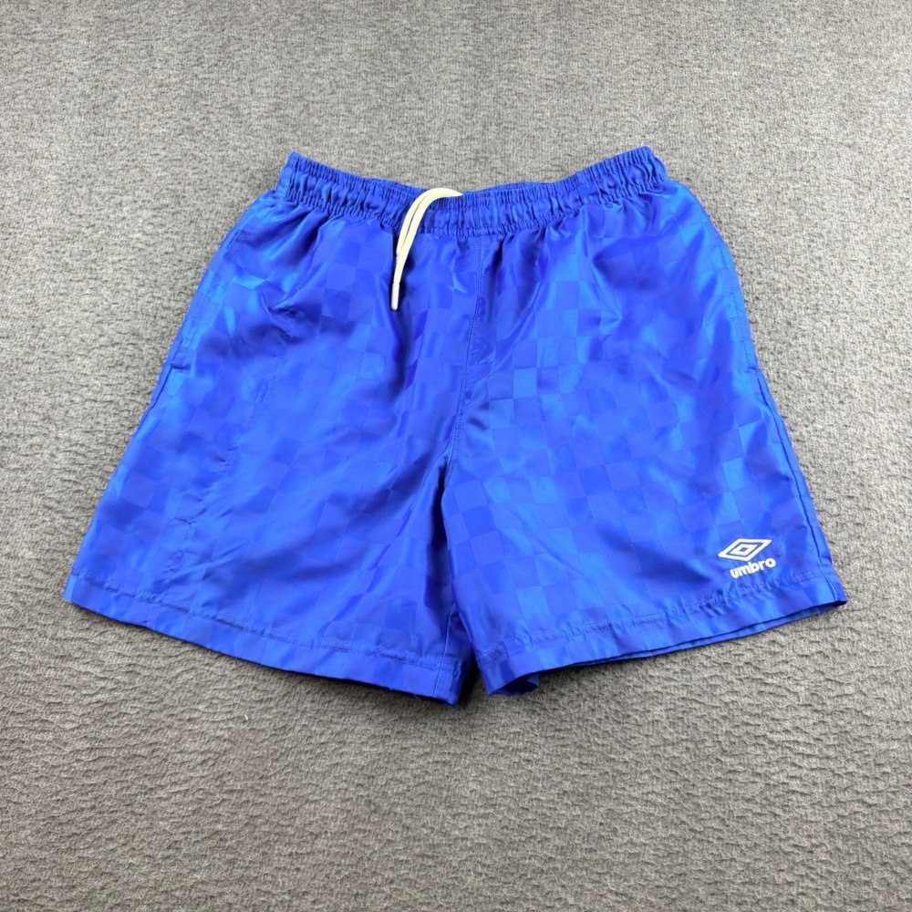 Umbro Men's XL Blue Checkered Athletic Soccer Shorts